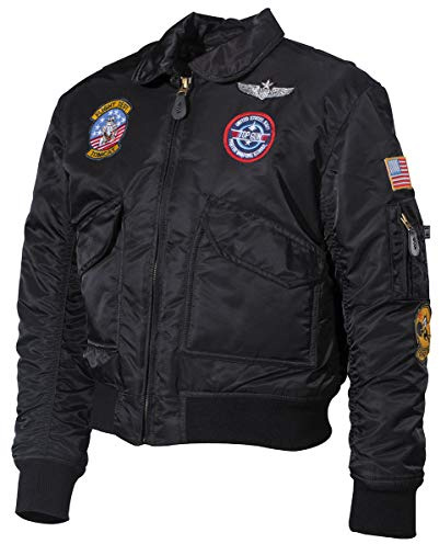 MFH US veste pilote, CWU, kids, patches, Couleur:Schwarz;Taille:M