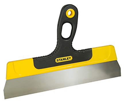 STANLEY Espátula angular, hoja de acero inoxidable 300 x 45 mm, mango bimaterial ergonómico, resistente a la oxidación, con agujero para colgar y fácil almacenamiento, STHT0-05934