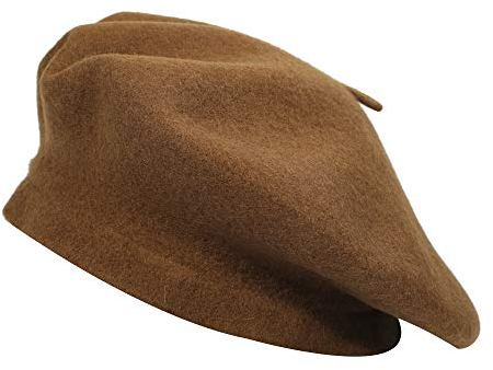 ZLYC Frauen Klassische Der Französische Künstler Baskenmütze Barett, Braun,Einheitsgröße