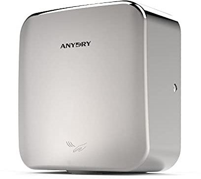 anydry 2800C Robuster Händetrockner elektrisch aus Edelstahl, Automatischer Händetrockner zur Wandmontage,für alle Arten von Toiletten.1650W (Poliert)