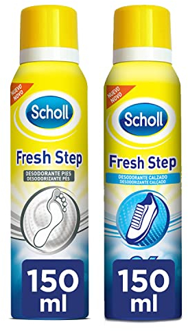 Scholl Desodorante Pies + Desodorante Calzado Fresh Step, elimina el olor y mantiene tus zapatos frescos, Spray 2x150ml