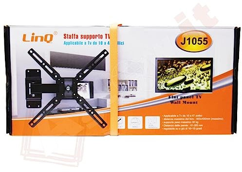 Supporto Tv Orientabile J1055 per TV 10 17 32 40 43 50 55 POLLICI, Braccio Estensibile VESA UNIVERSALE per TELEVISORE LED 3D PLASMA SMART UHD (J1055)