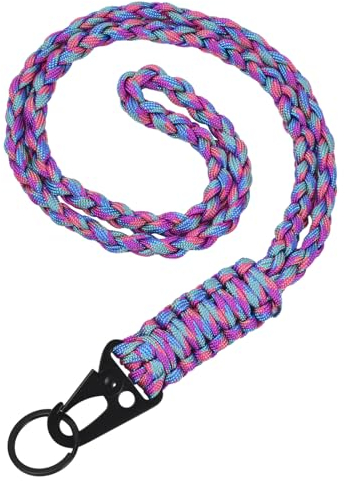 Tibapla Schlüsselband Umhängeband, Schlüsselband Lang mit Karabiner, Paracord Schlüsselanhänger, Paracord Lanyard, Schlüsselband Bunt für Schlüssel Ausweise Draussen Camping Wandern Rucksack