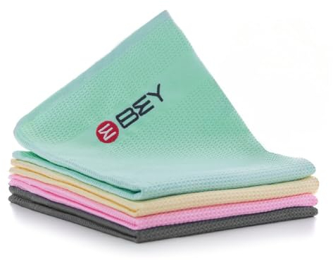 BEY® Supreme Clean - 4er Set Premium Mikrofasertücher | Vielseitig & Ultra-Weich, 68x42cm | Streifenfrei & Fusselfrei für Haushalt & Auto | Poliertuch | Fensterputztuch | Trockentuch | Reinigungstuch