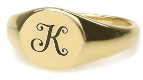 Vintage Letter Signet Ring - 14k Gold Personalized Jewelry - Cute Women’s Ring - Gift For Her