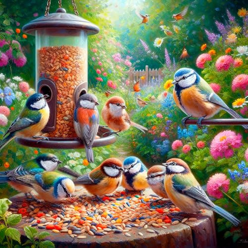 Bullglesup Jigsaw Puzzles for Adults 1024 Pieces, Feed Bird Letter on Back Interlock Perfectly No Dust, Home Decors Family Challenge Toys for Men Women Elders Seniors (19.6x19.6), 1:1 Poster