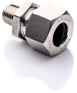 POLBERIS Raccordo a vite da 1/4 NPT per tubo in acciaio inox da 8 mm raccordi a crimpare per il collegamento di tubi in plastica, tubi in acciaio inox e nipplo a crimpare in rame