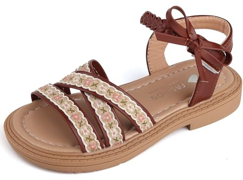 IASKDIN Sandales Fille Été Chaussure de Plage Floral Sandals