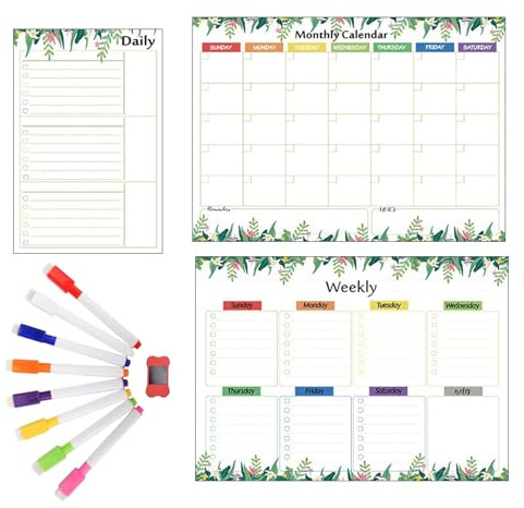 Agenda mensile – Consiglio di amministrazione – 16,73 pollici scrivibile per organizzazioni familiari, pianificazione settimanale e giornaliera con funzione di scrittura, frigorifero per calendario