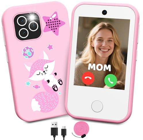 CHAKEYAKE Telefono per Bambini 4G Sbloccato, Smartphone per Bambini con Doppia Fotocamera, Schermo Touch HD 2.8, Lettore MP3, Torcia, Giochi Educativi, Regalo per Bambini e Bambine 3-12 Anni