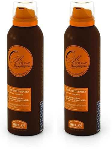 Helan, Olmo, Schiuma da Barba per Rasatura Emolliente e Nutriente - Emulsione Delicata, Favorisce la Scorrevolezza del Rasoio sulla Pelle, con Centella Asiatica e Vite Rossa contro Irritazioni, 200 ml