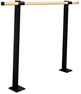 Vita Vibe - SHS48-W - Traditional Wood Single Fixed Height Floor Mount Ballet Barre - Stretch/Dance Bar - USA Made (4 FT)