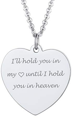 Custom4U Collana Personalizzata con Foto/Pietra di Nascita/Testo, Ciondolo Inciso in Argento Sterling/Acciaio Inossidabile per Ragazze Donne (con Confezione Regalo di Gioielli)