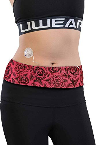 Dia-BellyBand - Ceinture pour pompe à insuline avec ouvertures pour tubulures à porter sur les hanches- Pour enfants et adultes diabétiques. Idéale pour sport et voyages.(XS (62-72 cm))