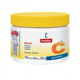 LongLife® C 1000 Powder | Vitamina C 1000 mg in polvere cristallina | Difese immunitarie | Gusto neutro | 250 dosi | Alta solubilità | Vegano e senza glutine