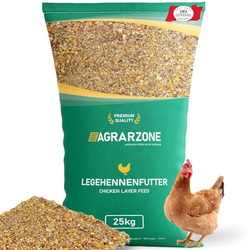 Agrarzone Legemehl für Hühner 25kg - Staubfreies Legehennenfutter 100% Gentechnikfrei - Starke Eierschalen & Hohe Legeleistung - Legekorn Legefutter für Hühner