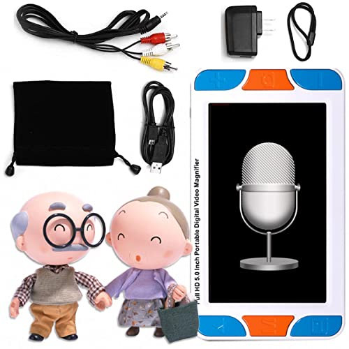TAHALI Écran de 5 Pouces Loupe Numérique Portable Aide à la Lecture Électronique Visuelle pour Déficients Visuels, pour la Basse Vision Color Blindness