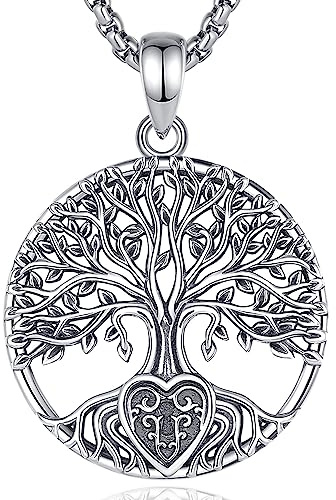 AEONSLOVE Collar Árbol de la Vida Vikingo Hombre Mujer Colgante Arbol de la Vida Yggdrasil Plata de Ley 925 Joyería de Amuletos Nórdico Regalo Talismán Vikingo