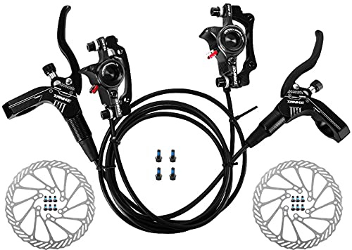 Sunydog Frein a Disque Hydraulique VTT,Ensemble d'étriers de Freins à Disque hydrauliques pour vélo pour VTT Kit de Levier de Frein Gauche Droite avec Rotor à Disque 160mm