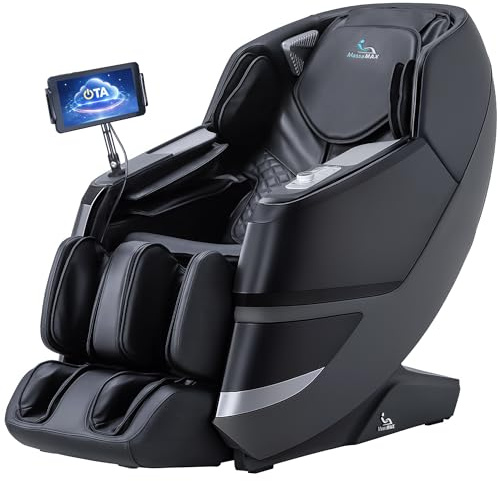MassaMAX MT339 4D Massage Chair, Full Body Recliner with Auto Footrest, Zero Gravity, OTA Cloud Tech, SL Track, Deep Yoga Stretch, 27 Modes, APP, AI Control, and Heating (Deep Black)