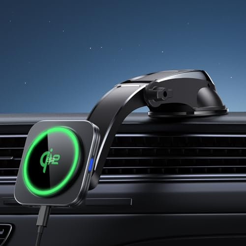 ESR for Qi2 15W MagSafe Car Mount Charger, Qi2-Certified Dashboard Magnetic Phone Holder Car Wireless Charger for iPhone 16 15 Pro Max Plus 14 13 12 Mini, Galaxy S25, Fast Charging MagSafe Accessories