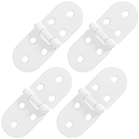 QUARKZMAN Bisagra de Mesa Plegable 4 Piezas Hierro de 270 Grados Con Borde Redondo para Máquina de Coser Bandeja de Mayordomo para Muebles (Blanco 3.2 x 1.2)