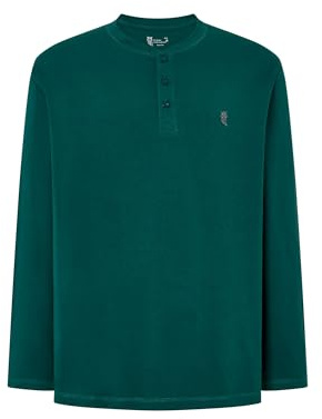 El Búho Nocturno Maglietta Pigiama Uomo Cotone Maniche Lunghe Unito T-Shirt Uomo, 100% Cotone, Verde 7529, L
