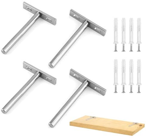 Unsichtbar Regalbodenträge, Unsichtbar Regalträger, 100MM Schwebende Regalhalterungen, 4 Stück Unsichtbar Regalträger für Wand Montage, , mit Schrauben für Regale Wanddeko Schrank Kabinett Möbel