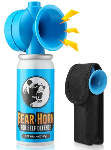 1.4oz Bear Horn Self Defense 123dB Loud Air Horn Audible up to 1/2 Mile Safety Air Horn for Wild Animals Bear Alarm for Hiking Climbing Camping and Outdoor Protection (1)