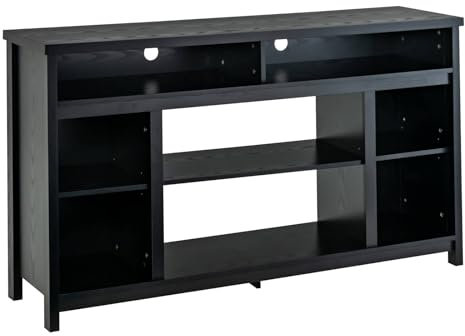 Moderno soporte de madera para televisores de 65 pulgadas, mesa consola ajustable con chimenea, centro de entretenimiento multimedia para sala de estar y dormitorio