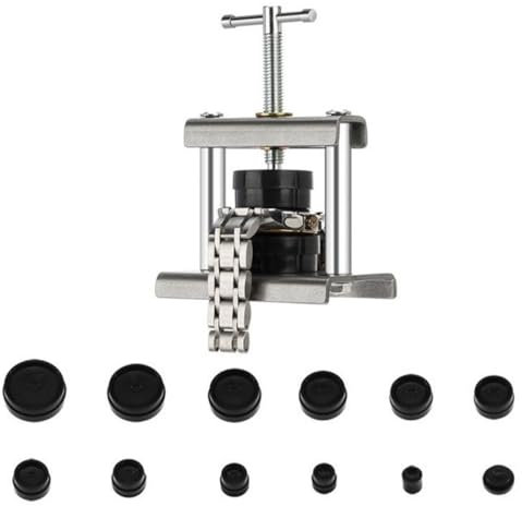 JAWUZ Uhr Presse Set Uhrenreparatur - Vertikaler Uhrenschließer Einpresswerkzeug Gehäuseschließer für Runde Zifferblätter 22-42mm - Feinmechaniker Uhrenwerkzeug mit Schutzfolie für Batteriewechsel