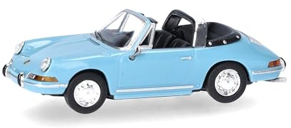 herpa Modellino auto Porsche 911 Targa, miniatura scala 1:87, pezzo da collezione, Made in Germany, modello in plastica, colore: blu pastello