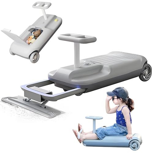 Kids Go Kart - 12V Multi-Function Portable Kart with 6L Storage, Removable Mop Head, Gradient Light Screen, 360° Rotation, Adjustable Speed - Ideal for Cleaning Fun