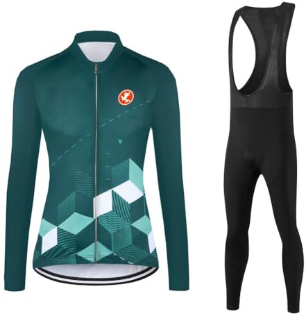 UGLY FROG ZrNvt Womens Thermodream Winter Cycling Suit, Thermal Super Roubaix Clothing Set, Windproof Long Sleeve Jersey Bib Tights for Bicycle Riding