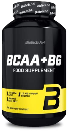 BioTechUSA BCAA+B6 Comprimés | 1g BCAA par comprimé | Support énergie et récupération | Sans gluten | 200 comprimés