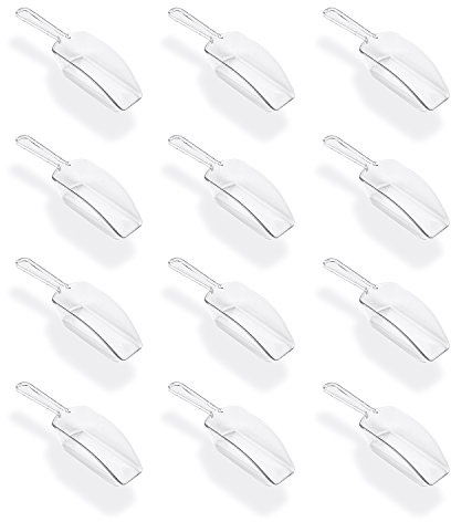 Super Z Outlet 5.5 Mini Acrylic Plastic Kitchen Scoops for Weddings, Candy Dessert Buffet, Ice Cream, Protein Powders, Coffee, Tea (Clear)