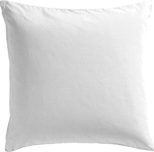 REDBEST Kissenhülle, Kissenbezug Uni Seattle, 100% Baumwolle weiß Größe 40x40 cm - Robustes, glattes Gewebe, mit praktischem Reißverschluss