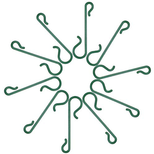SUPVOX 100 pcs Ornaments Hook S-Shaped Mini Plastic Hangers Green Christmas Tree Hooks Decoration Accessories for Doll Bauble Craft