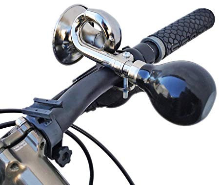Red Loon Retro Fahrradhupe aus Metall - Fahrrad Hupe Lenkerhupe Ø 22,2 mm - Ballhupe Fahrradklingel Signal Horn für Fahrräder - Hupe Fahrrad Metall Gummi Fahrradglocke
