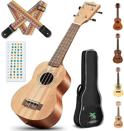 CAHAYA Ukulele Kit Beginner 21 Mahogany Soprano for Adults Kids Gift