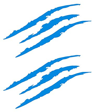 2 Stk. Klauenmarkierungen Scheinwerfer Reflektierender Aufkleber Wasserdichter Kratzer Autoaufkleber Monster Kratzstreifen Aufkleber Aufkleber für Autoscheinwerfer Motor Autoaufkleber Klaue,Blau