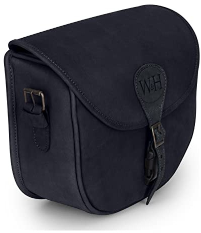 Walker and Hawkes - Bolsa para munición y cartuchos - Ideal carga rápida - Cuero auténtico - Noir