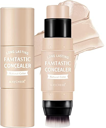 Contour Stick Concealer Bronzer Stick Tono único con un solo pincel Base de textura cremosa en barra, se mezcla fácilmente Maquillaje facial y corporal