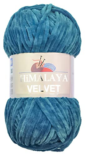Strickfein Himalaya Dolphin Velvet Wolle Garn Baumwolle Strickwolle zum Stricken häkeln 90041 Petrol