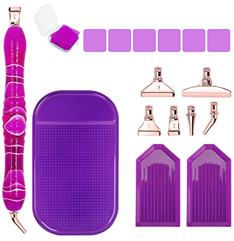 Senhai Diamant-Malstift-Set, spiralförmige Diamant-Kunststifte, Edelstahlspitzen, personalisierte 5D-Diamant-Malerei-Zubehör für DIY-Malerei, Handwerk, 17 Stück