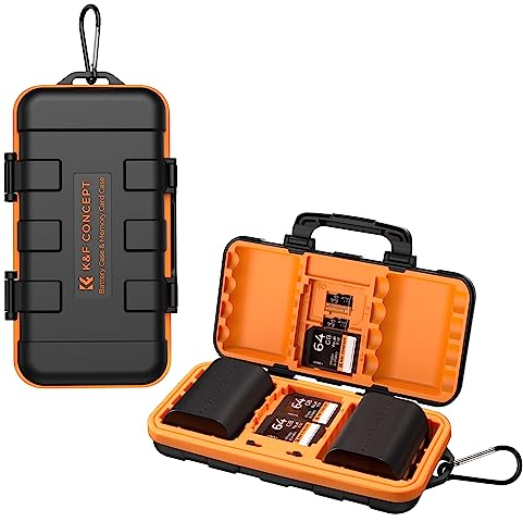 K&F Concept Camera Battery SD Card Holder Case for 4 SD Cards, 6 Micro SD TF Cards, 2 CF Cards or 2 XDQ Cards, 8 AAA or 2 Camera Batteries, NP-FZ100 Batteries
