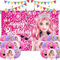 Bar-bi Decorazione Compleanno per Bambini, Sfondo Feste a Tema Barbiprincipess, Decorazioni con Palloncini Rosa,Palloncini in Lattice,Fumetto Compleanno Sfondo,Decorazioni per Feste a Tema Forniture