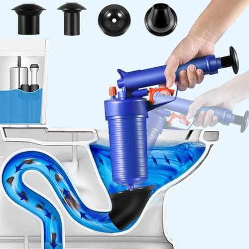 Air Pump Drain Unblocker,with 4 Suction Cups,for Kitchen Sink Plunger, Sink Unblocker Tool, Drain Blaster