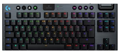 Logitech G G915 X Lightspeed TKL Teclado para Gaming inalámbrico de Perfil bajo, Teclas de PBT de Doble Moldeado, Elegante Acabado en Aluminio, táctil marrón GL - PC/Mac, QWERTY ESP - Negro