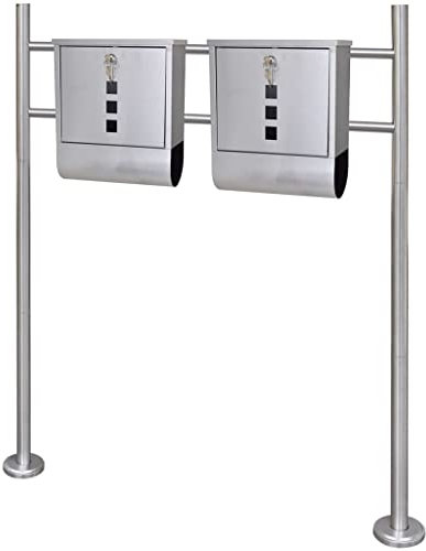 Cassetta postale doppia con supporto in acciaio inox